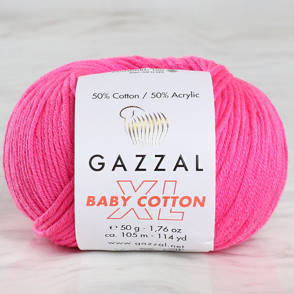 Gazzal Baby Cotton XL Fuşya Bebek Yünü - 3461XL